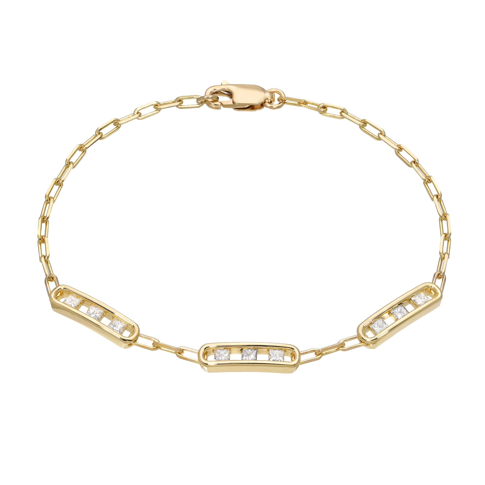 DIAMANTÉE triple chain bracelet